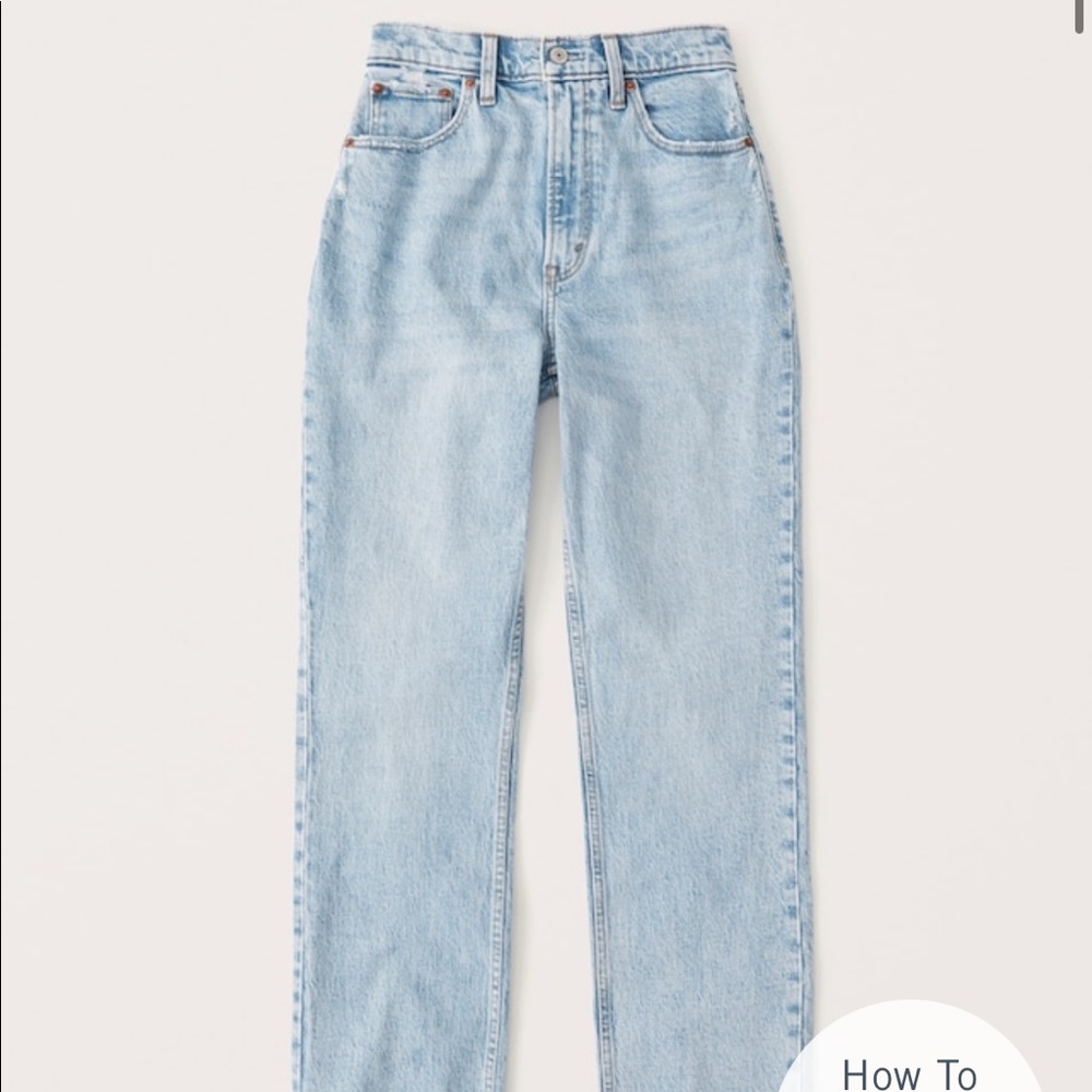 Abercrombie curve love ultra high rise ankle straight jean